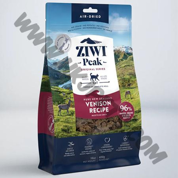 ZiwiPeak 貓料理 風乾脫水無縠物 鹿肉配方  (紅，400克)