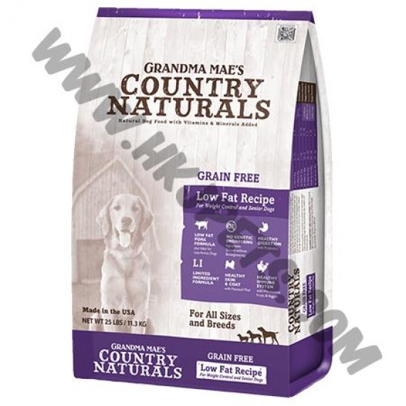 Country Naturals 無穀物 全犬 低脂減重配方 Low Fat Recipe (191，14磅)