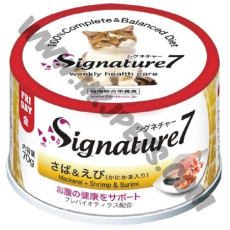 Signature7 貓貓無穀物主食罐 腸道健康 鯖魚拼鮮蝦 (Fri，70克)