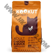 KOOKUT 天然無穀物貓糧 成貓 雞肉鴨肉配方 (1.5公斤) 