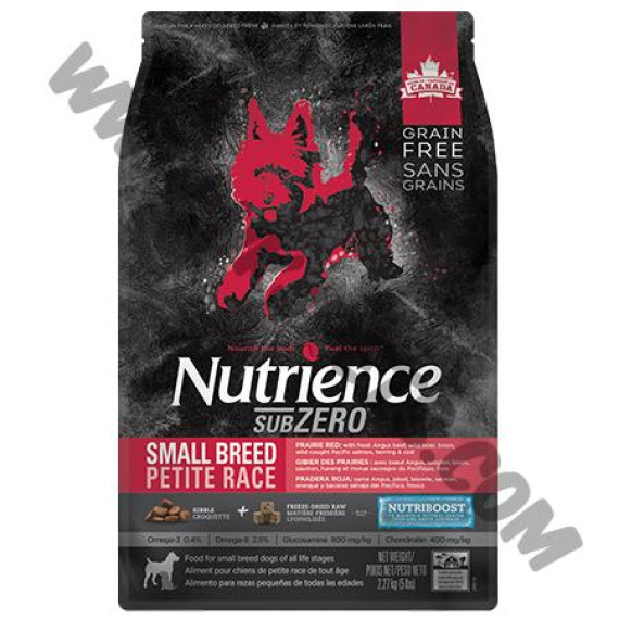 Nutrience Subzero系列 無穀物 小型犬 Prairie Red 凍乾鮮牛肝拼紅肉，海魚配方 (紅，5磅)