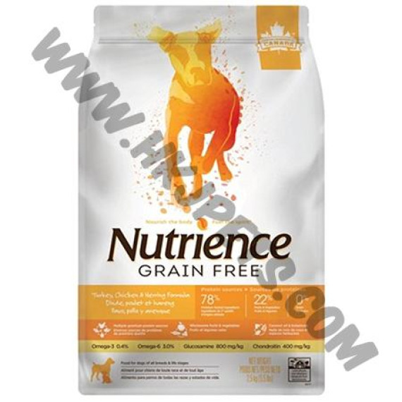 Nutrience Grain Free 無穀物系列 全犬 火雞，雞，鯡魚配方 (5.5磅)