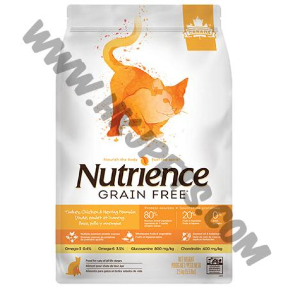 Nutrience Grain Free 無穀物系列 全貓 火雞，雞，鯡魚配方 (5.5磅)