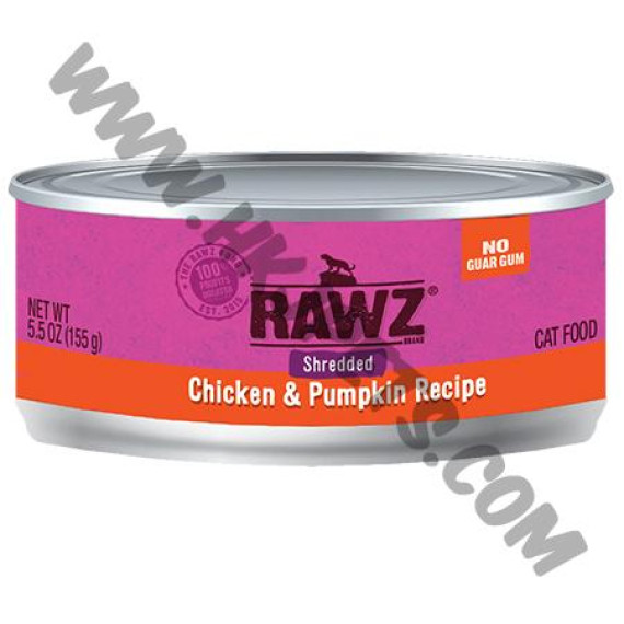 RAWZ 主食肉絲貓罐罐 雞肉，南瓜配方 (155克)