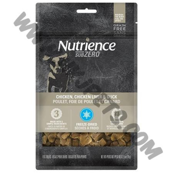 Nutrience 犬用凍乾脫水小食 鮮雞肉，雞肝加鴨肉 (70克)