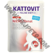 Kattovit Renal 低磷低蛋白腎臟保健 貓濕包 牛肉配方 (紅/Hind，85克)