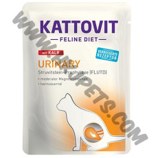 Kattovit Urinary 低鎂及添加硫酸鈣防尿石 貓濕包 鹿肉配方 (紅/Kalb，85克)