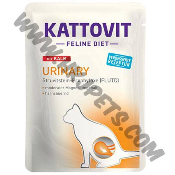 Kattovit Urinary 低鎂及添加硫酸鈣防尿石 貓濕包 鹿肉配方 (紅/Kalb，85克)