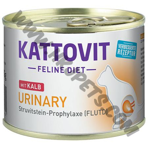 Kattovit Urinary 低鎂及添加硫酸鈣防尿石 貓罐罐 鹿肉配方 (紅/Kalb，185克)