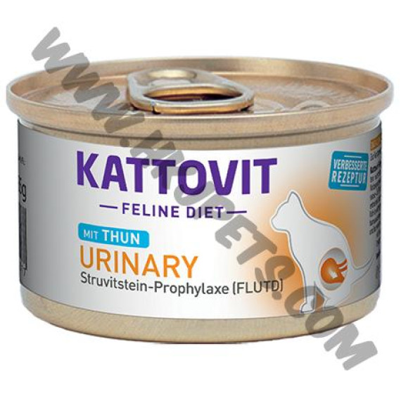 Kattovit Urinary 低鎂及添加硫酸鈣防尿石 貓罐罐 吞拿魚配方 (藍/Thun，85克)