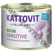 Kattovit Sensitive 無穀物無麩質單一蛋白低敏 貓罐罐 火雞肉配方 (綠/Pute，185克)