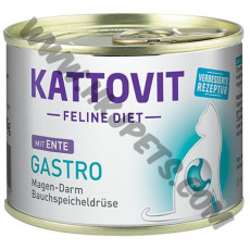 Kattovit Gastro 無麩質易消化低脂腸胃 貓罐罐 鴨肉配方 (紫/Ente，185克)