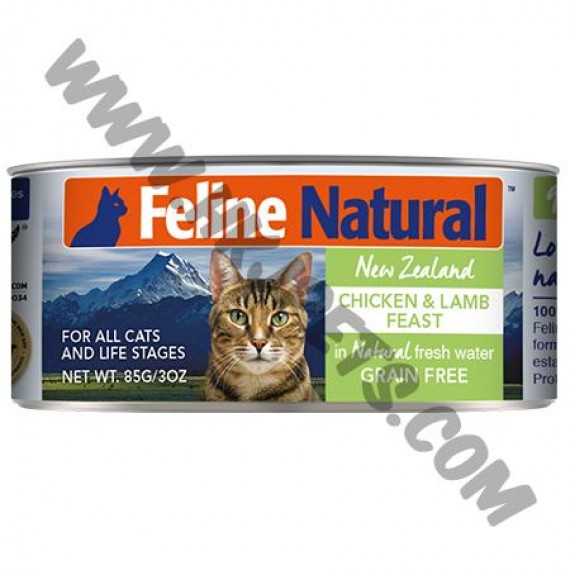 Feline Natural 貓罐頭 雞肉及羊肉配方 (85克)