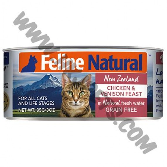 Feline Natural 貓罐頭 雞肉及鹿肉配方 (85克)